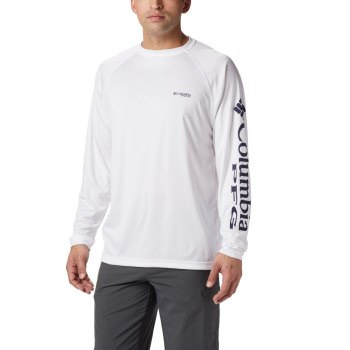 Columbia Muške Majice S Kapuljačom - PFG Terminal Tackle Long Sleeve Big Bijele | UGOJ-27460